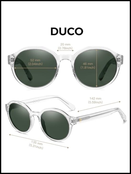 Retro Round Polarized Sunglasses UV400 Protection Acetate Frame main image 5